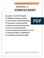 Entrepreneurship: Chapter - 3
