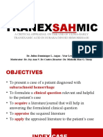 Tranex MIC: A Critical Appraisal On The Use of Ultra-Early Tranexamic Acid in Subarachnoid Hemorrhage