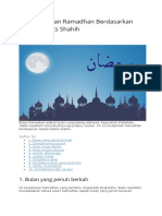 10 Keutamaan Ramadhan Berdasarkan Hadits