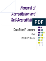 Renewal of Accreditation and Self-Accreditation by Dean Ester F. Ledesma