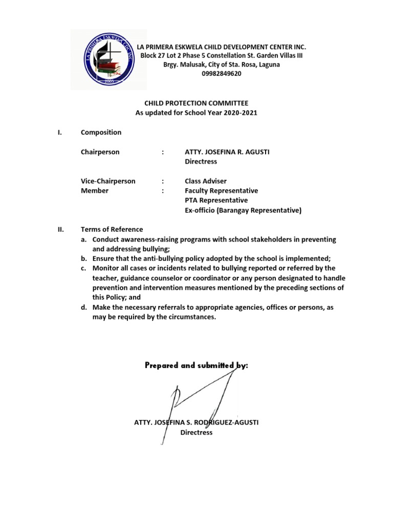 Anti-Bullying Policy and Committee Overview | PDF | Bullying ...