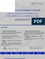 Informe de La Actividad Judicial: Resumen Ejecutivo