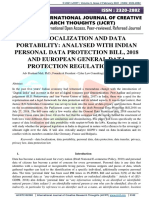 Data Localization and Data Portability: Analysed With Indian Personal Data Protection Bill, 2018 and European General Data Protection Regulation, 2018