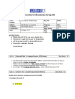 Mid Term (Hourly 1) Examination Spring-2021