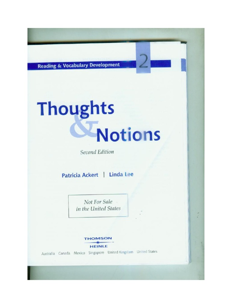 Reading and Vocabulary Development 2 - Thoughts and Notions | PDF