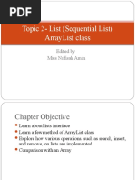 Topic 2-List (Sequential List) Arraylist Class: Edited by Miss Nafisah Amin