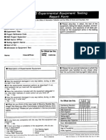 Gimmick - Experimental Eqiupment Testing Report Form