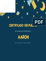 1er puesto certificado Aaron 11 julio