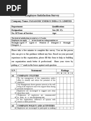 Employee Satisfaction Survey