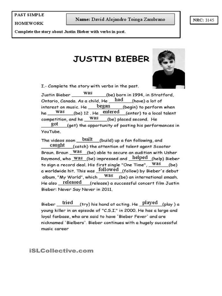 Past Simple Grammar Exercises | PDF | Linguistic Typology | Languages