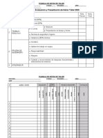 Criterios de Evaluación y Presentación de Notas Taller y Planillas 2020
