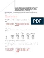 Joint and by Product Costing Exercises With Answer