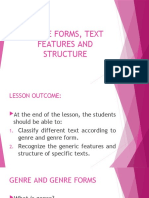 Genre Forms, Text Features and Structure