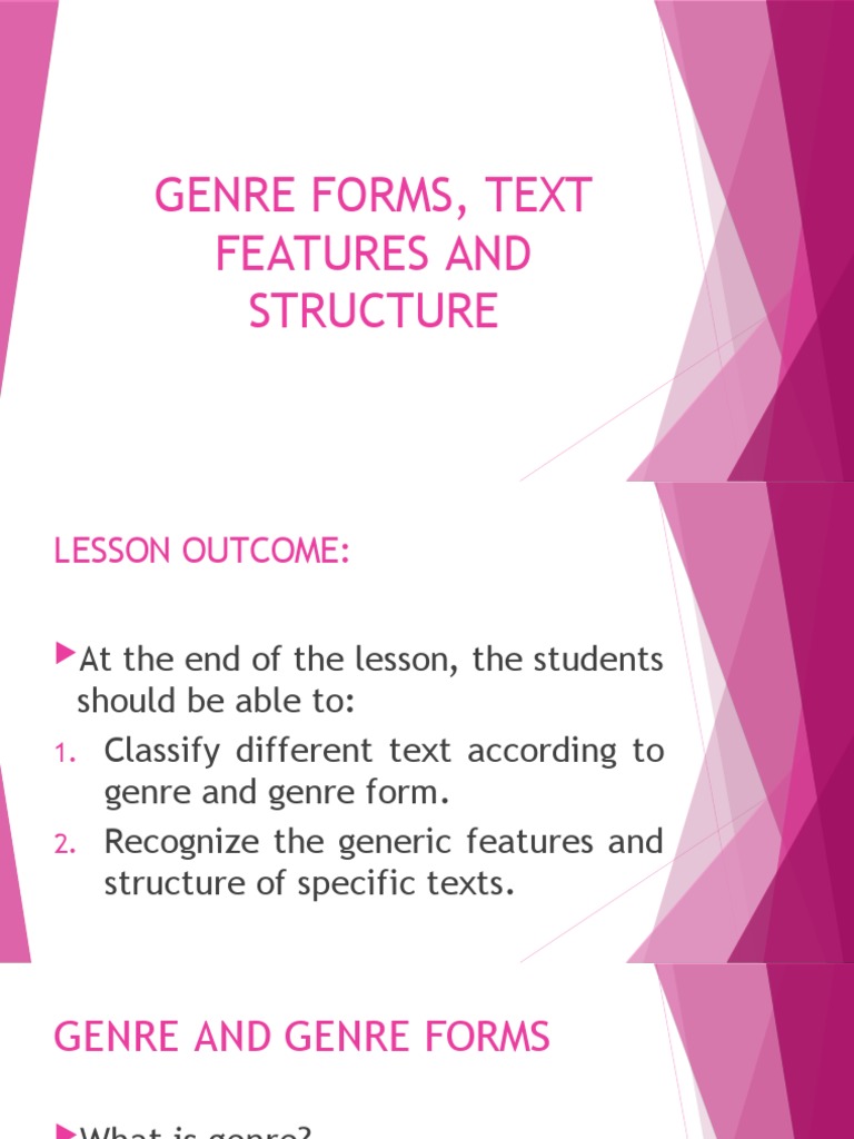 Understanding Genre Forms and Features | PDF | Genre | Poetry