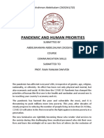Abdelrahman (2k20-A1-32), Report On Pandemic and Human Priorities..