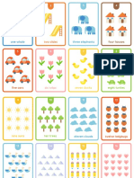 Counting Objects Flat Illustration Flashcard Sheets
