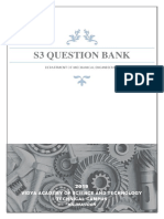 S3 Question Bank: Department of Mechanical Engineeering