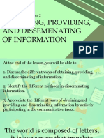 C6 - L2 - Obtaining, Providing, and Disseminating of Information