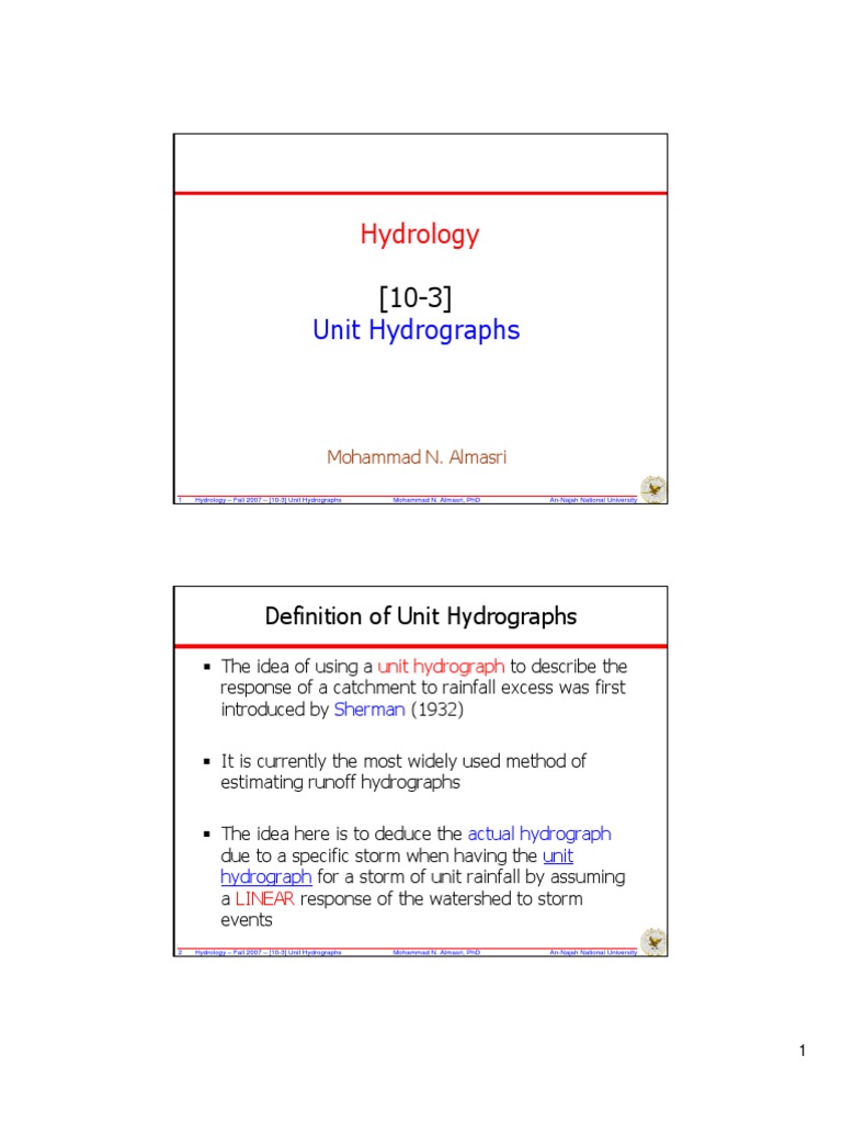 Understanding Unit Hydrographs in Hydrology | PDF | Earth Sciences ...