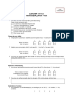 (Bizform) Formulir Evaluasi Pelatihan Layanan Pelanggan