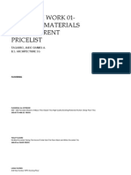 Research Work 01-Building Materials With Current Pricelist: Tagarro, Jaeio Daniel A. B.S. Architecture 3G