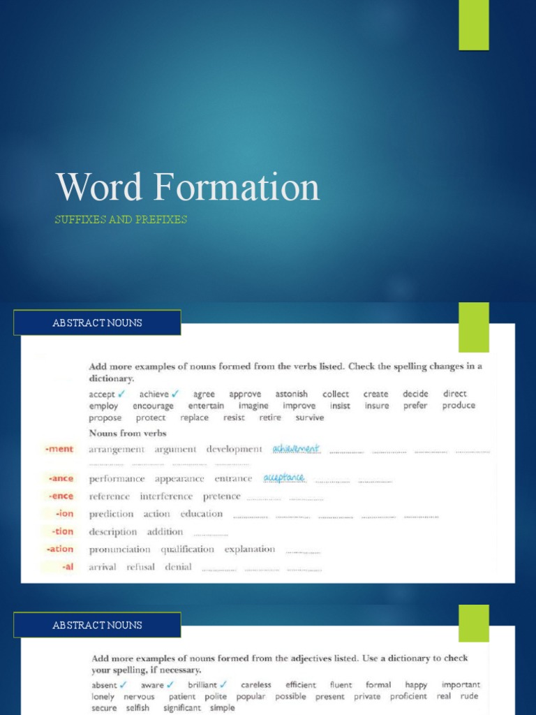 Word Formation - Suffixes and Prefixes | PDF