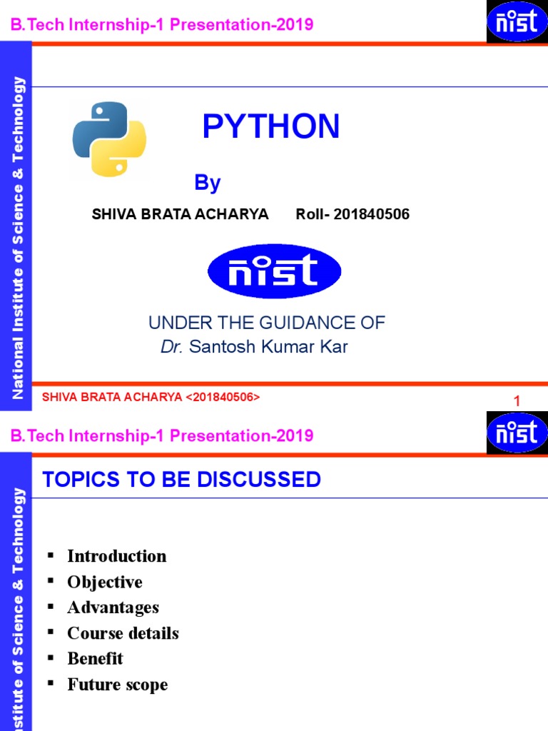 Python: Under The Guidance of | PDF | Data Type | Python (Programming ...