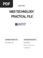 Web Technology Practical File: ETCS-356