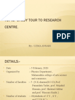Topic:-Study Tour To Research Centre.: By: - Uzma Ansari