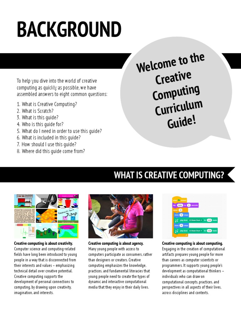 Background: Welcome To The Creative Computing Curriculum Guide! | PDF ...
