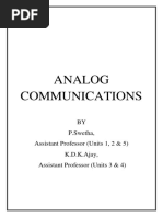 Analog Communications: BY P.Swetha, Assistant Professor (Units 1, 2 & 5) K.D.K.Ajay, Assistant Professor (Units 3 & 4)