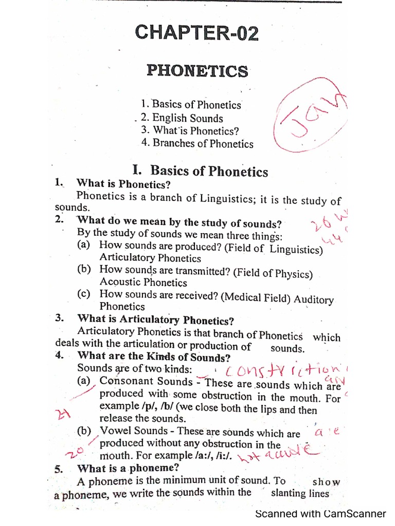 Phonetics Complete Chapter Pdf