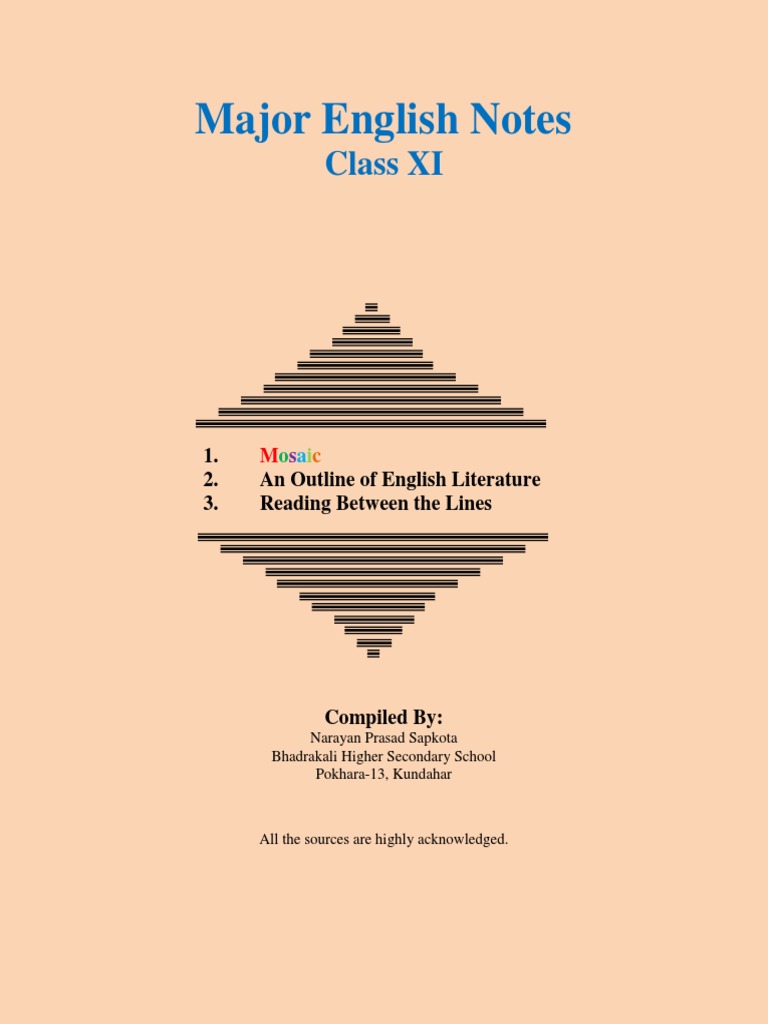 Class 11 Major English Notes Guide | PDF | Beowulf | Poetry