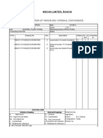 Mecon Limited, Ranchi: Return of Vendor DRG./ Internal Concurrence