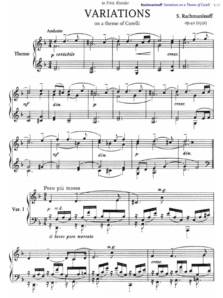 IMSLP02058-Rachmaninoff - Corelli Variations | PDF