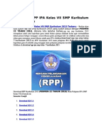 RPP Ipa Kelas VII SMP Kurikulum 2013 Terbaru