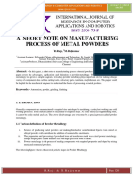 A Short Note On Manufacturing Process of Metal Powders
