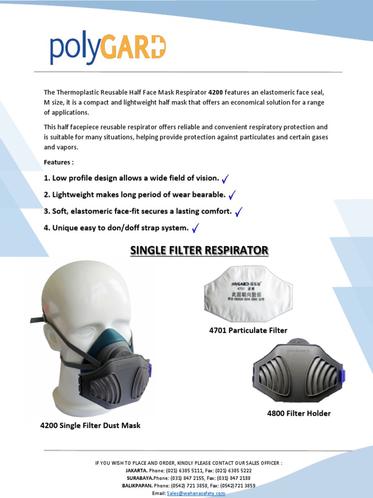 Polygard Half Mask Respirator 4200 | PDF | Equipment | Materials