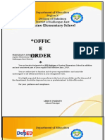 Offic E Order : Aquino Elementary School