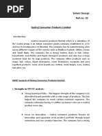 Selwin George Roll - No - 32: SWOT Analysis of Godrej Consumer Products Limited