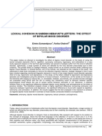 Lexical Cohesion in Sadegh Hedayat'S Letters: The Effect of Bipolar Mood Disorder