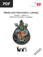 Quarter 1 - Module 3: Media and Information Languages