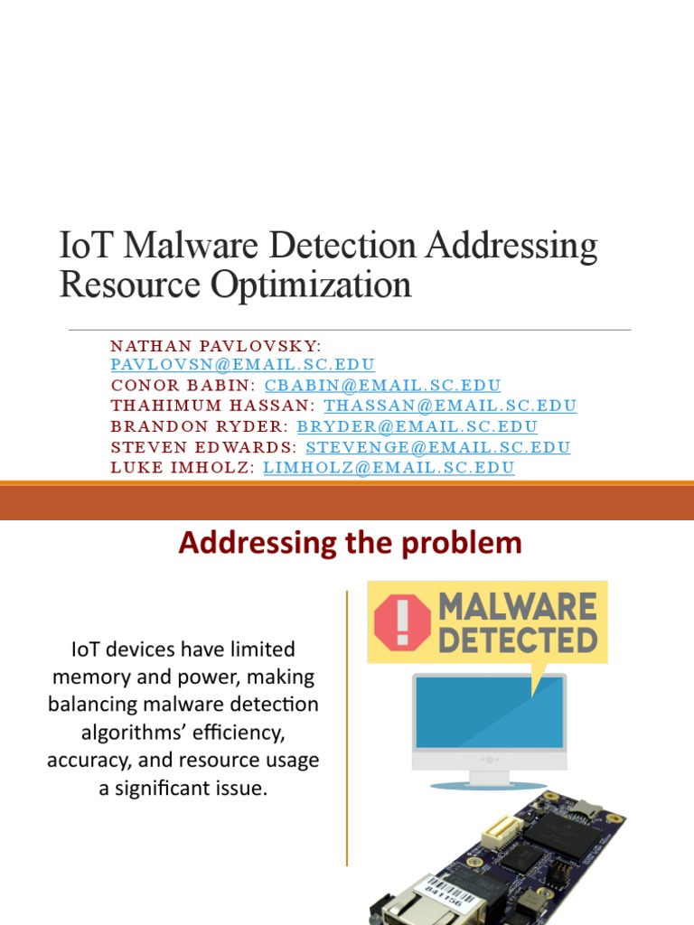 IoT Malware Detection Optimization | PDF | Internet Of Things ...