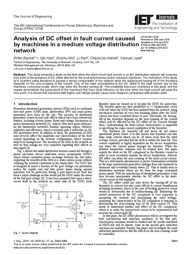 Analysis of DC Offset in Fault Current Caused by M | PDF | Power ...