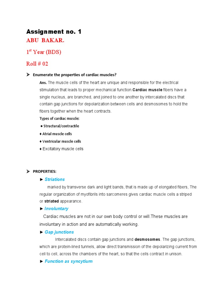 Properties of Cardiac Muscle Physiology | PDF | Cardiac Muscle | Heart