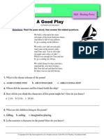 A Good Play: Directions: Read The Poem Aloud, Then Answer The Related Questions