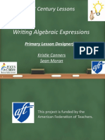 21 Century Lessons: Writing Algebraic Expressions
