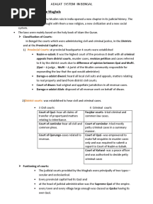 Adalat System in Bengal