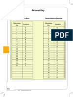 Answer Key: Verbal Section Quantitative Section No. Answer No. Answer