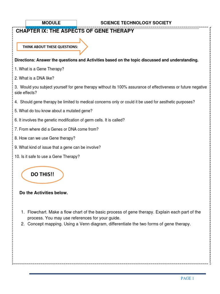 Gene Therapy Questions PDF